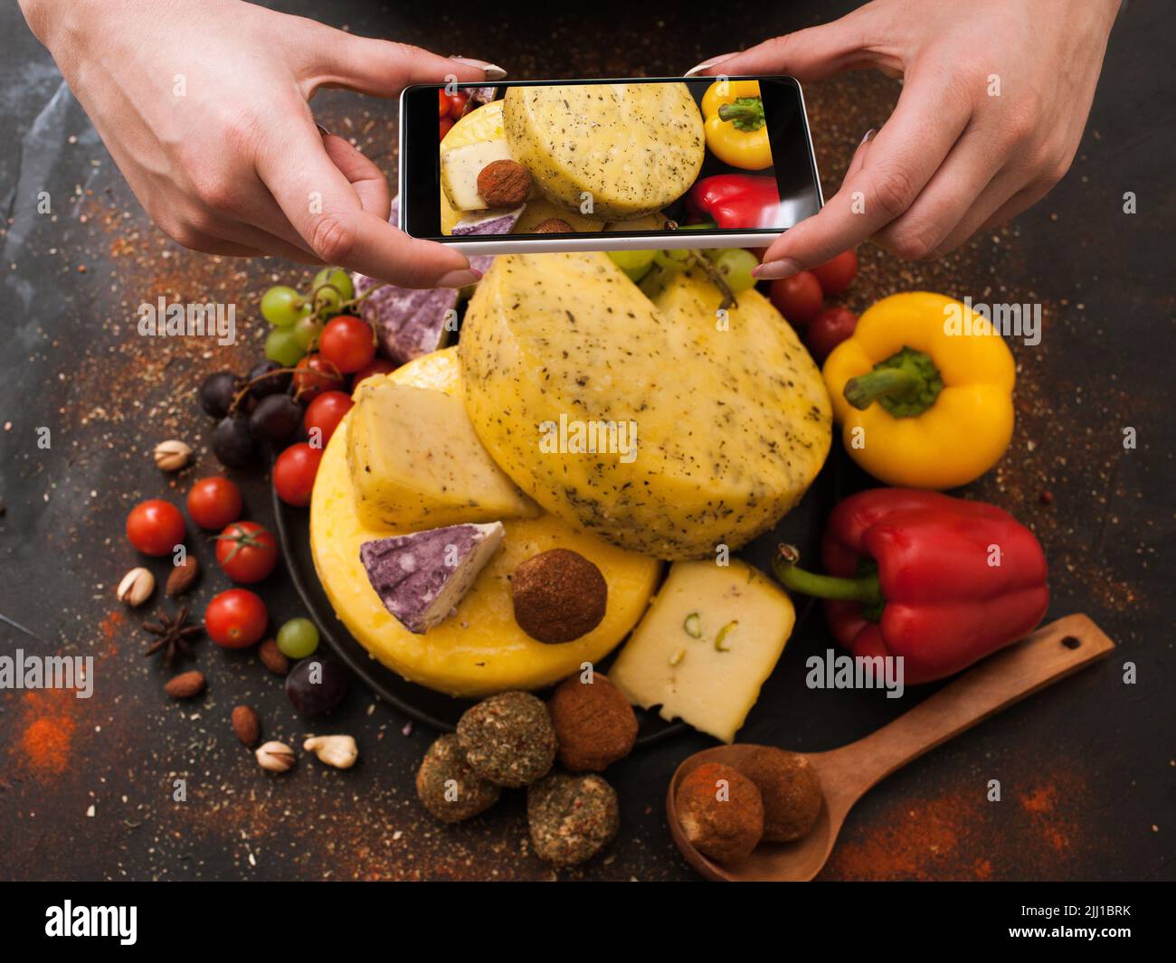 Top view food photography smartphone hi-res stock photography and ...
