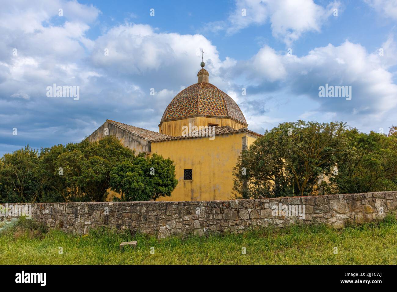Church of Saint Maria Maddalena near Las Plassas on the island of Sardinia, Italy Stock Photo