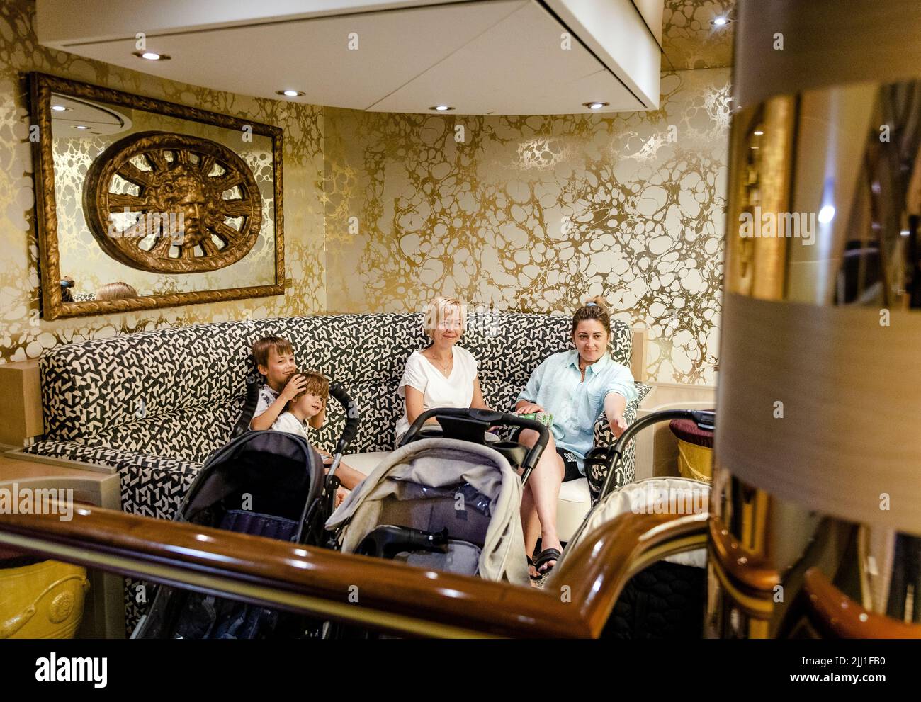 2022-07-22 11:49:28 ROTTERDAM - Refugees aboard the Holland America Line cruise ship Volendam in the Merwehaven. Since April, the ship has temporarily accommodated 1200 Ukrainians. ANP SEM VAN DER WAL netherlands out - belgium out Credit: ANP/Alamy Live News Stock Photo