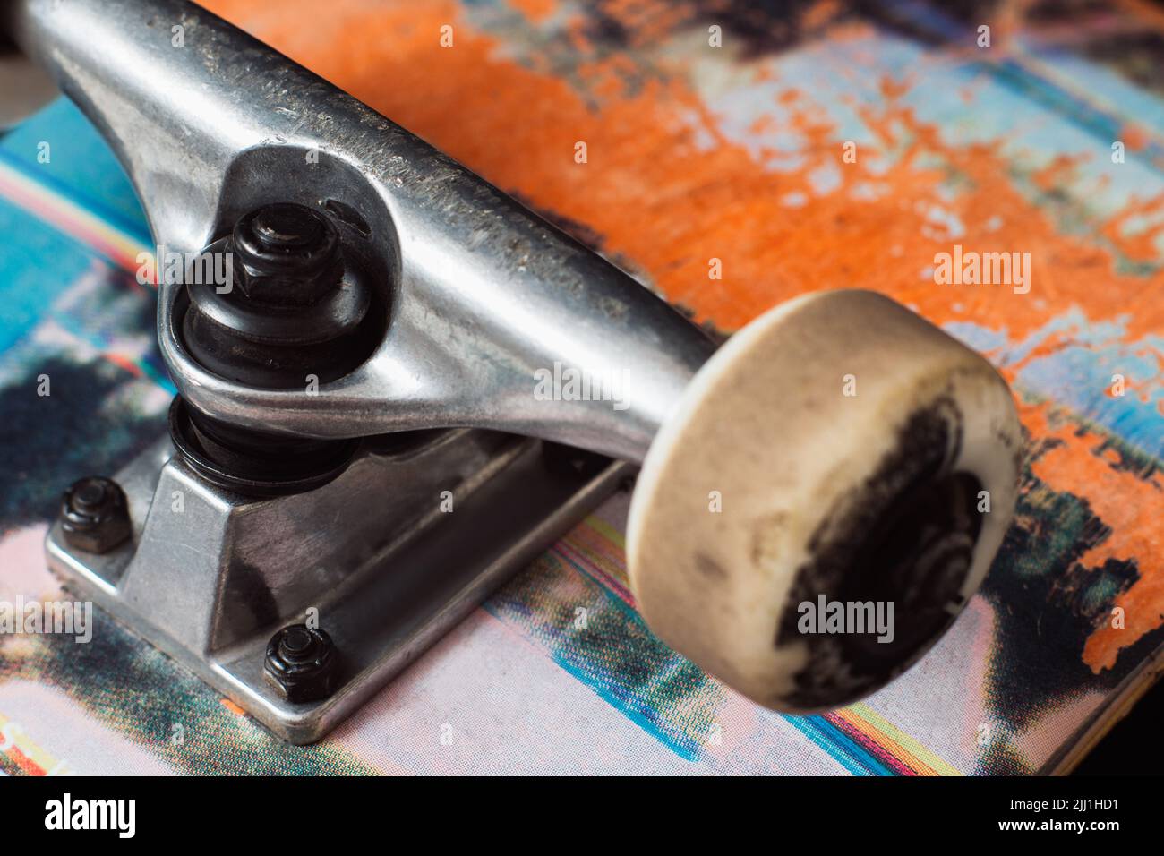 Skateboard truck with chassis close up Stock Photo Alamy