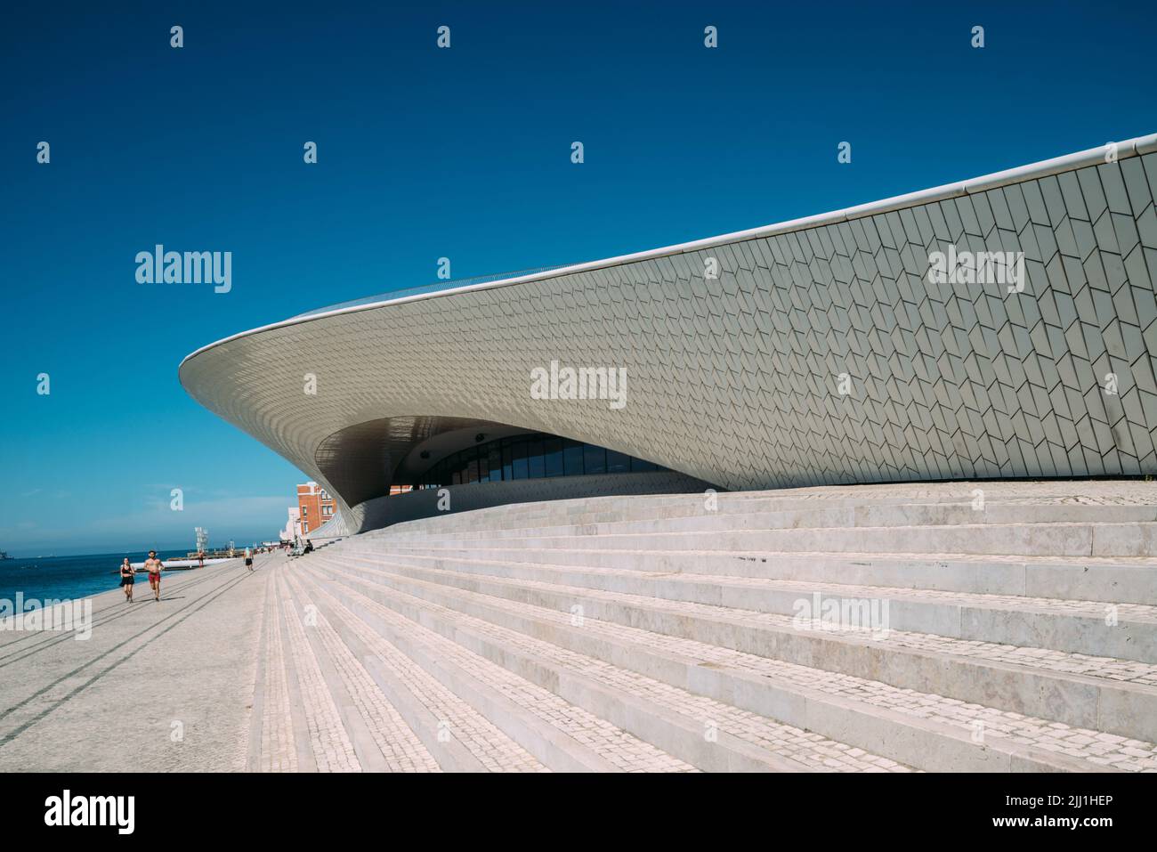 Lisbon, Portugal - July 21, 2022: Facade of MAAT - Museum of Art, Architecture and Technology in Lisbon, Portugal Stock Photo