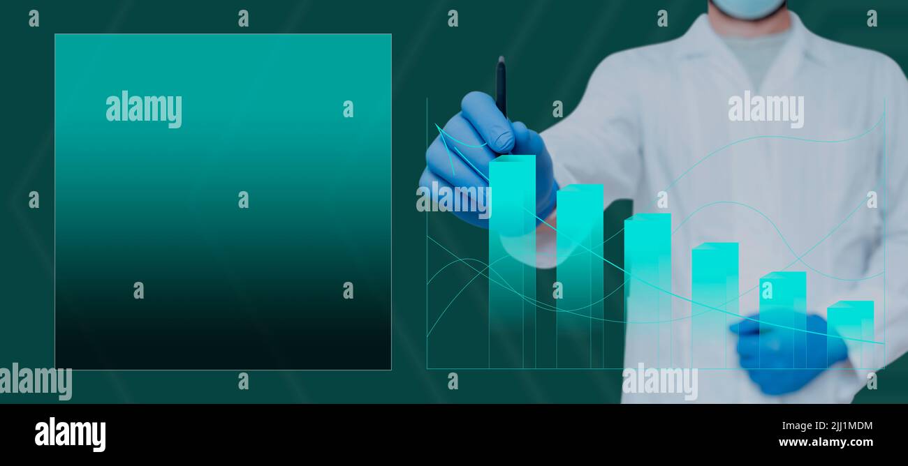 Doctor Holding Pen And Pointing On Digitally Generated Bar Graph And ...