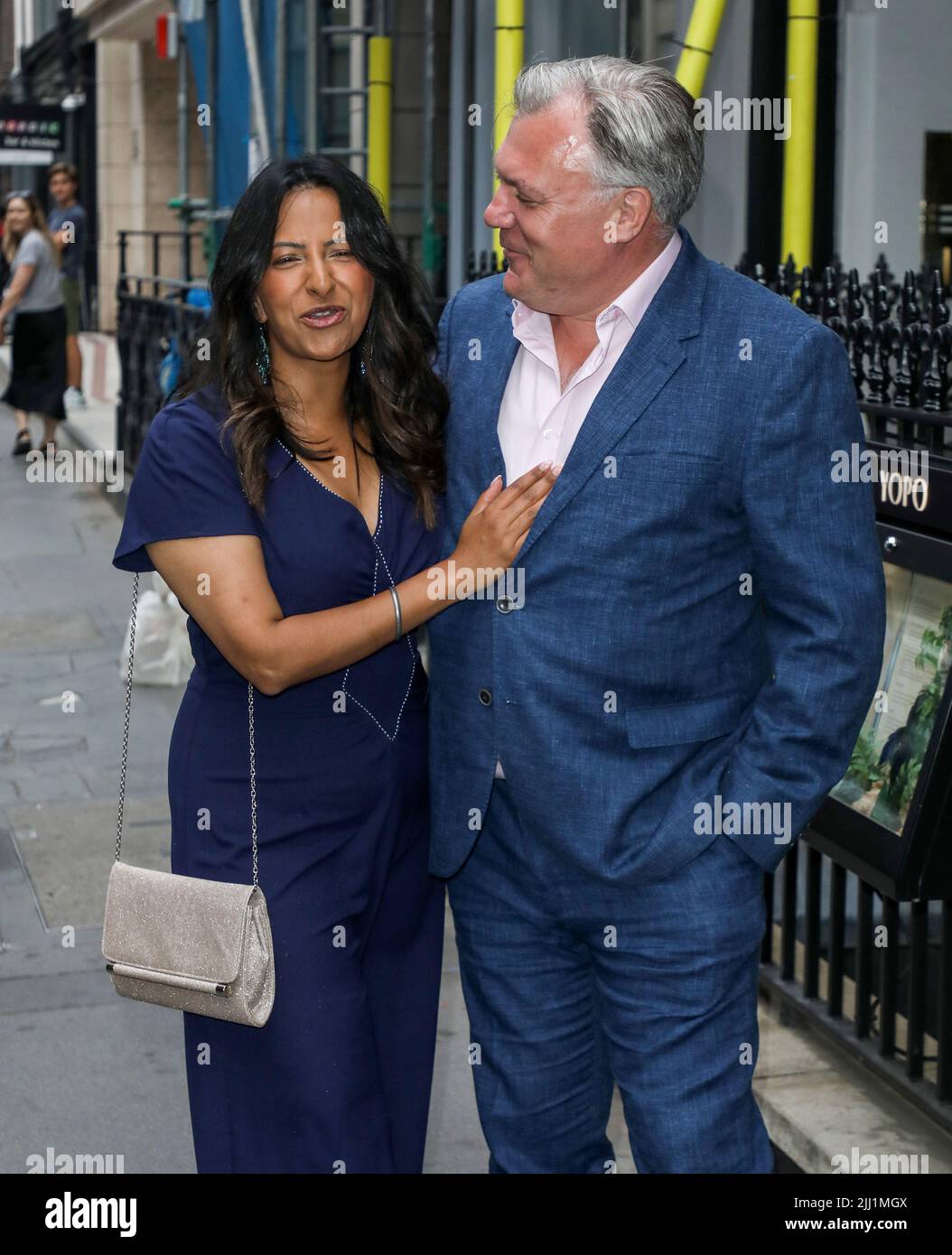 (L-R) Ranvir Singh and Ed Balls seen attending the ITV Summer Party