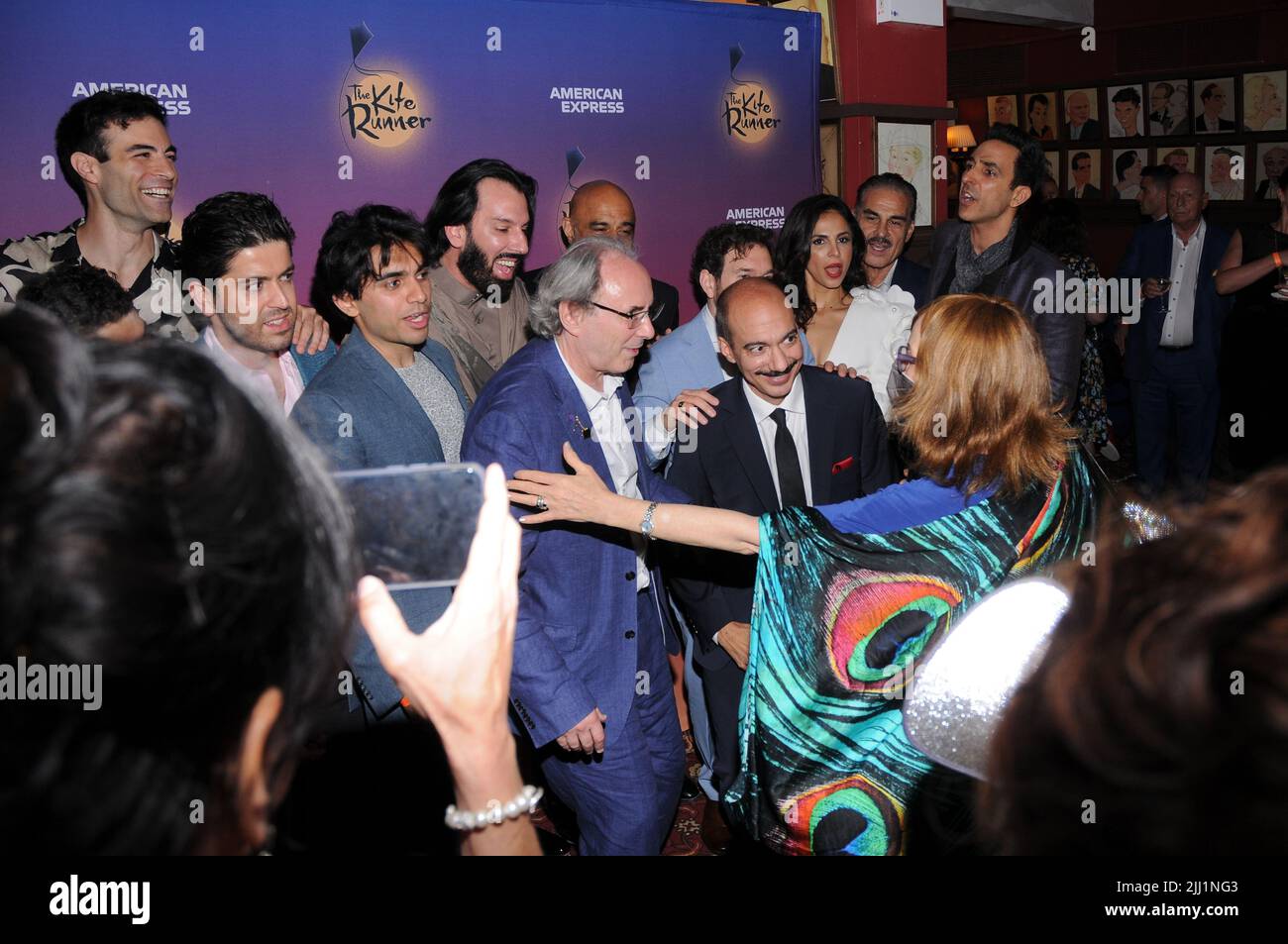 The cast and crew of The Kite Runner on Broadway celebrate their