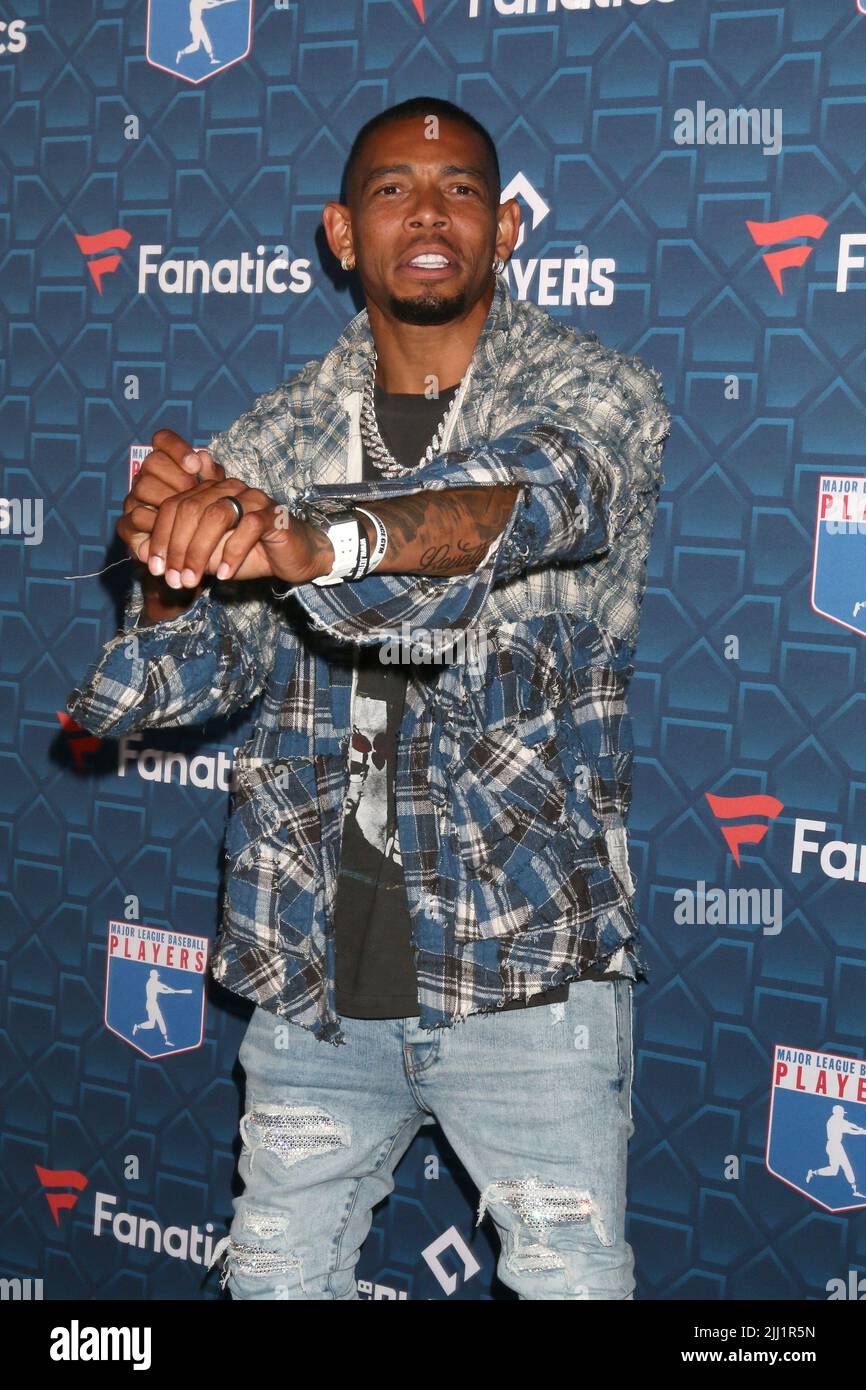 LOS ANGELES - JUL 18: Joe Haden at the MLBPA x Fanatics "Players Party" at  City Market Social House on July 18, 2022 in Los Angeles, CA (Photo by  Katrina Jordan/Sipa USA