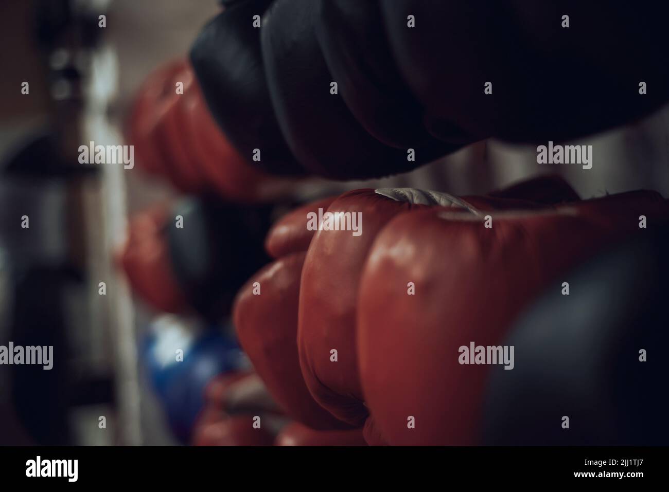 Boxing clubs, leather, red black, sparring pads Stock Photo Alamy