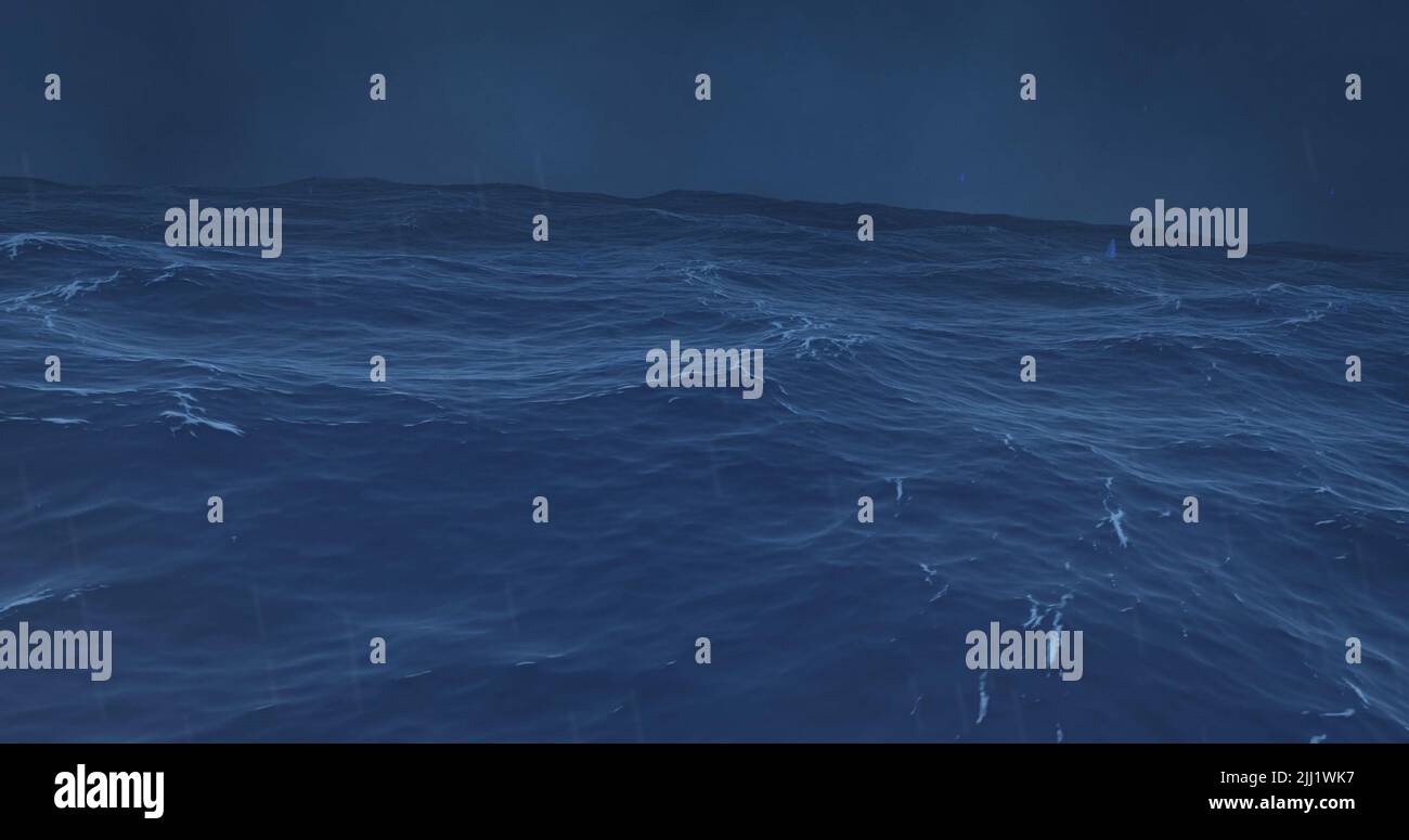 ocean waves with clear sky and sun rays on blue water Stock Photo - Alamy