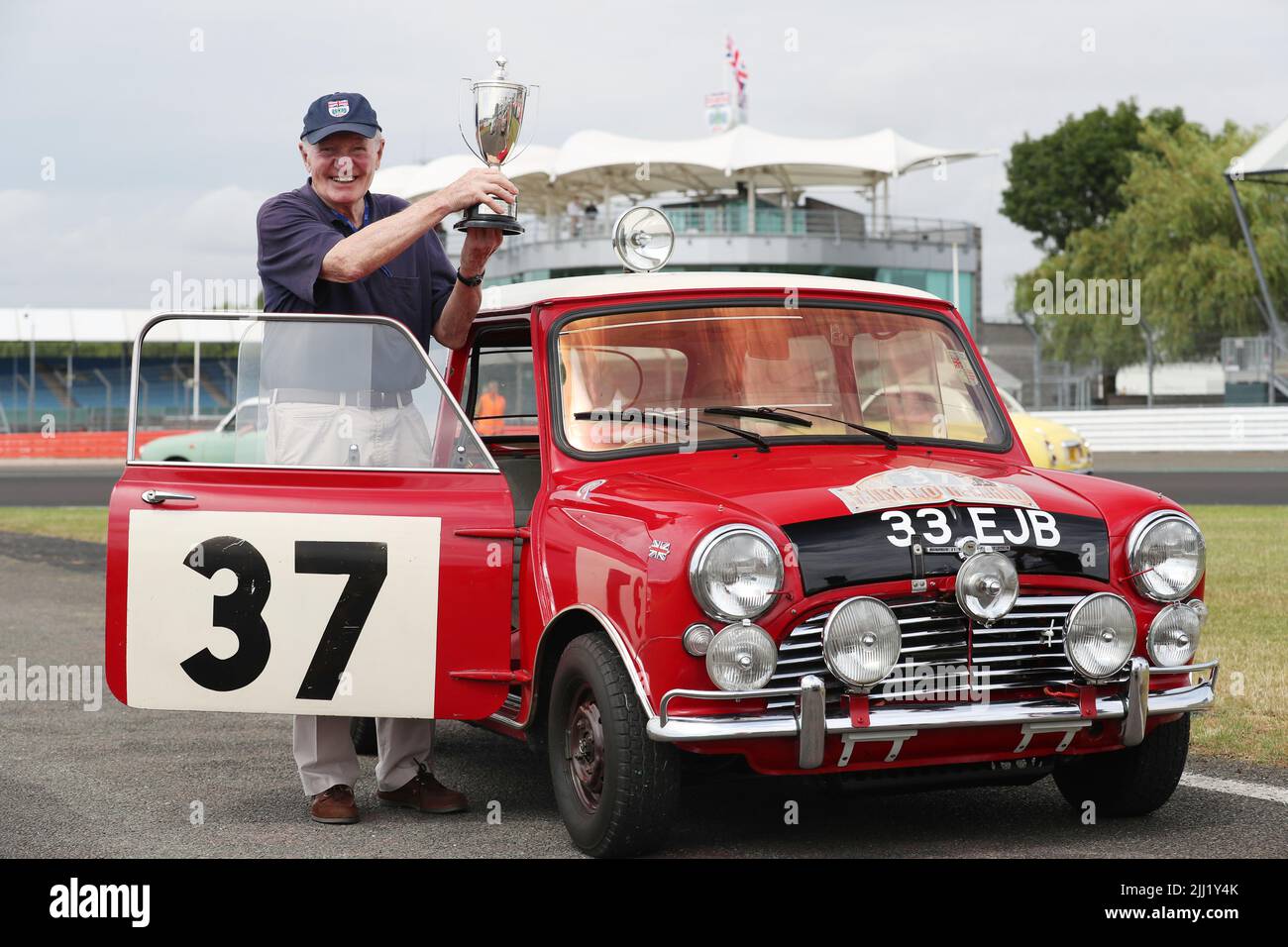 Paddy Hopkirk MBE  Silverstone Circuit, Northamptonshire Stock Photo