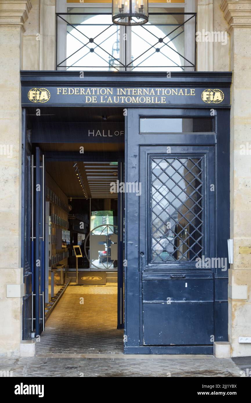 Headquarters of the Federation Internationale de l'automobile (FIA) - International Automobile Federation - Place de la Concorde - Paris - France Stock Photo