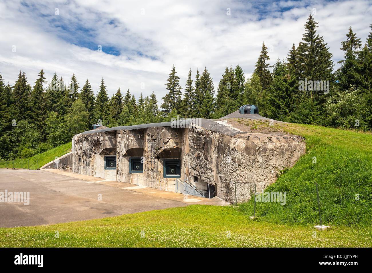 military bunker R-H-S 79 Na Mytine at Orlicke hory, Czech republic, Czechoslovak border fortifications from before WW II Stock Photo