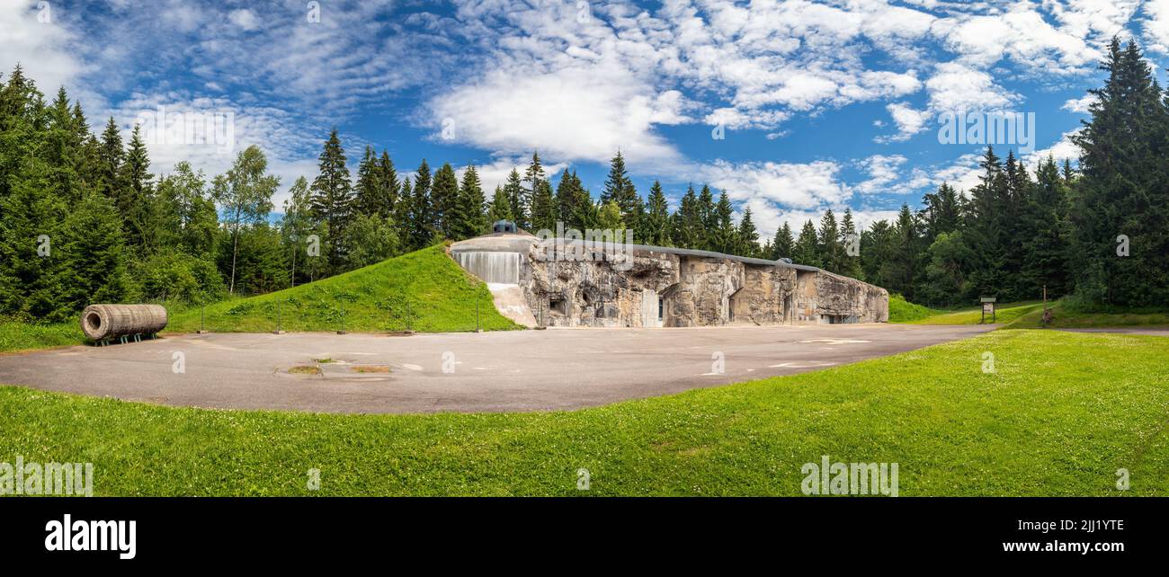 military bunker R-H-S 79 Na Mytine at Orlicke hory, Czech republic, Czechoslovak border fortifications from before WW II Stock Photo
