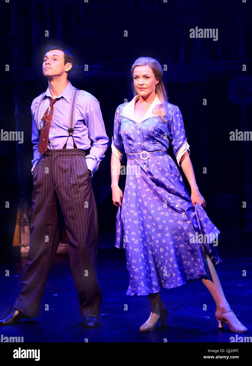 Charlie Stemp (Bobby Child) and Carly Anderson (Polly Baker) in Crazy