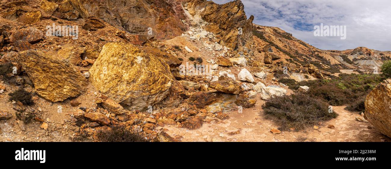 Parys Mountain open cast copper mine, Anglesey, North Wales Stock Photo