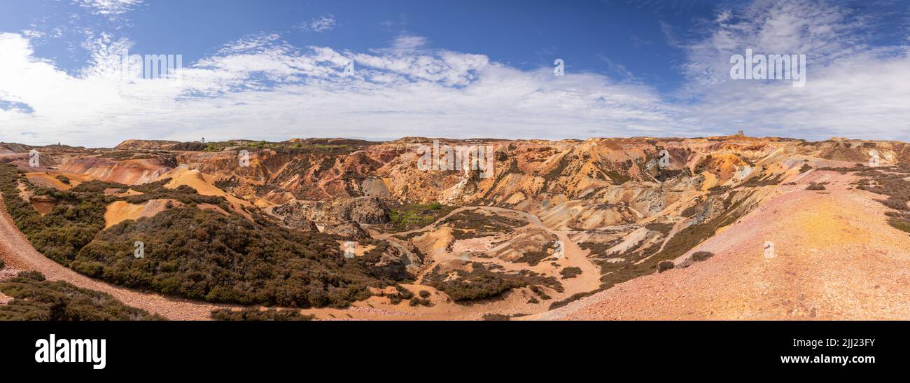 Parys Mountain open cast copper mine, Anglesey, North Wales Stock Photo