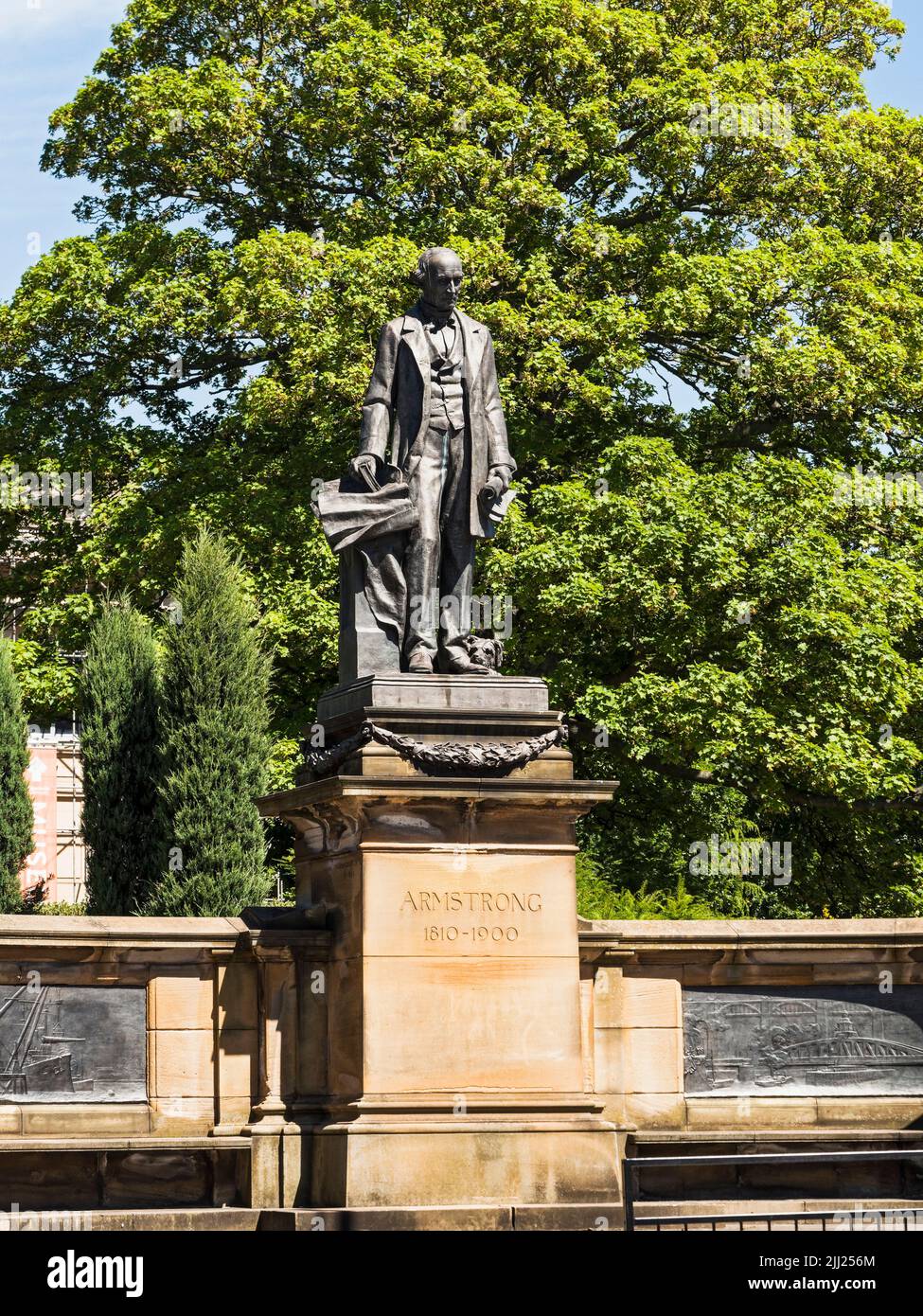 Statue of engineer and industrialist William George Armstrong outside of the Hancock (Great North) Museum, Newcastle upon Tyne, UK Stock Photo