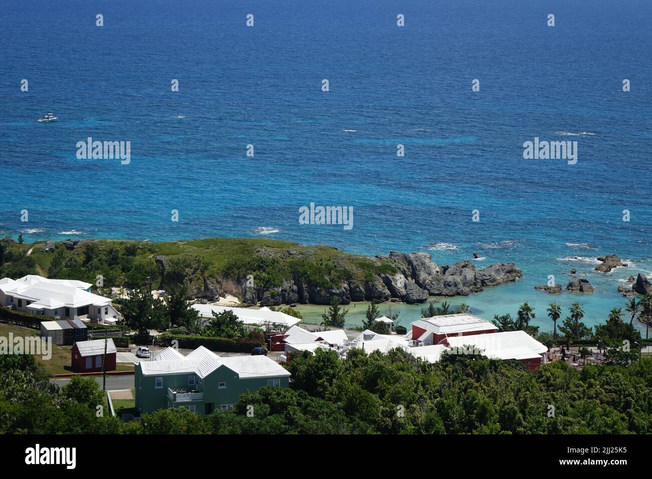An aerial view of Cross Bay, Southampton Parish, Bermuda Stock Photo