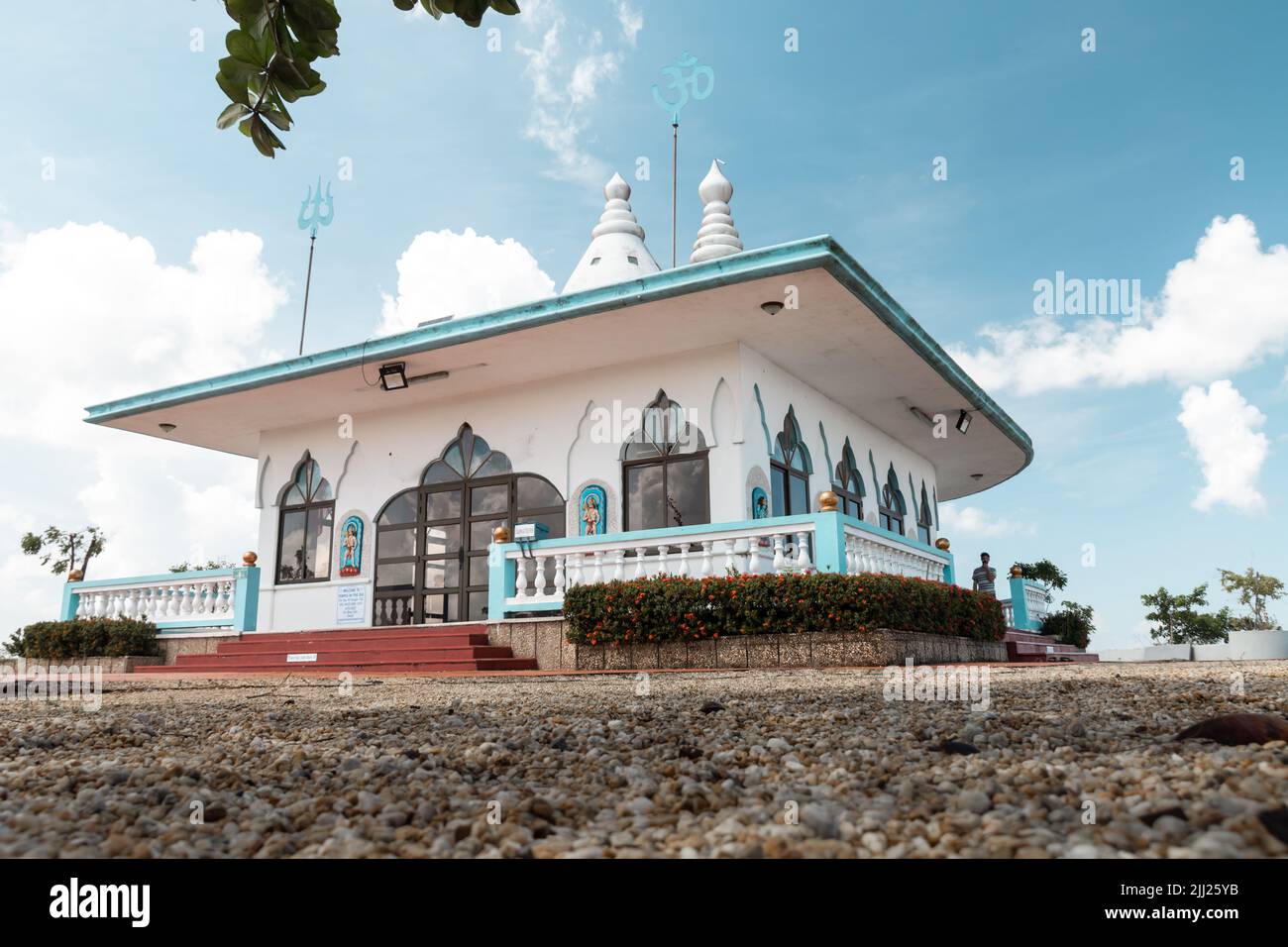 Carapichaima, Trinidad and Tobago - July 22 2022: The Hindu Temple in the Sea, a tourist landmark built by indentured labourer Sewdass Sadhu. Stock Photo