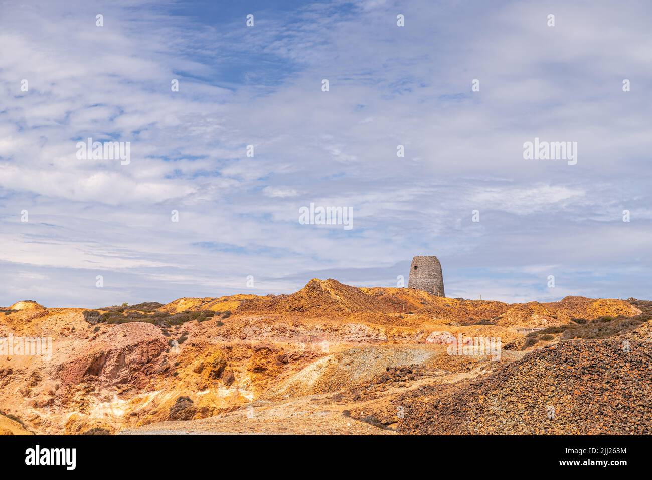 Parys Mountain open cast copper mine, Anglesey, North Wales Stock Photo