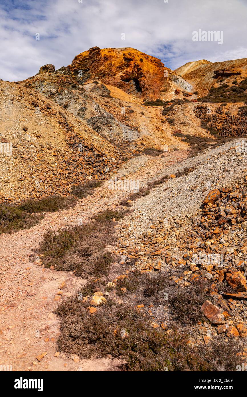 Parys Mountain open cast copper mine, Anglesey, North Wales Stock Photo