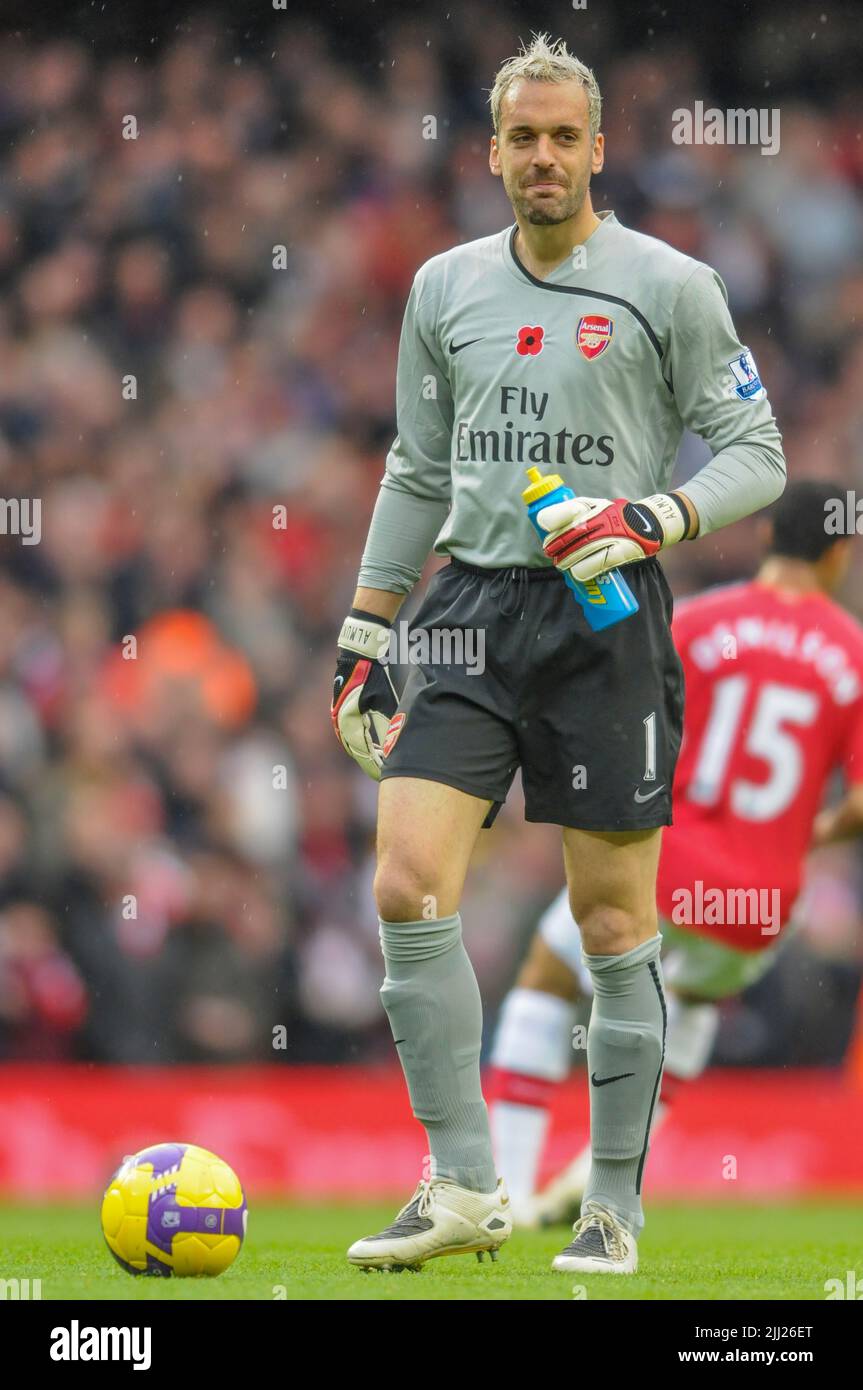 Arsenal Goalkeeper - Manuel Almunia Stock Photo