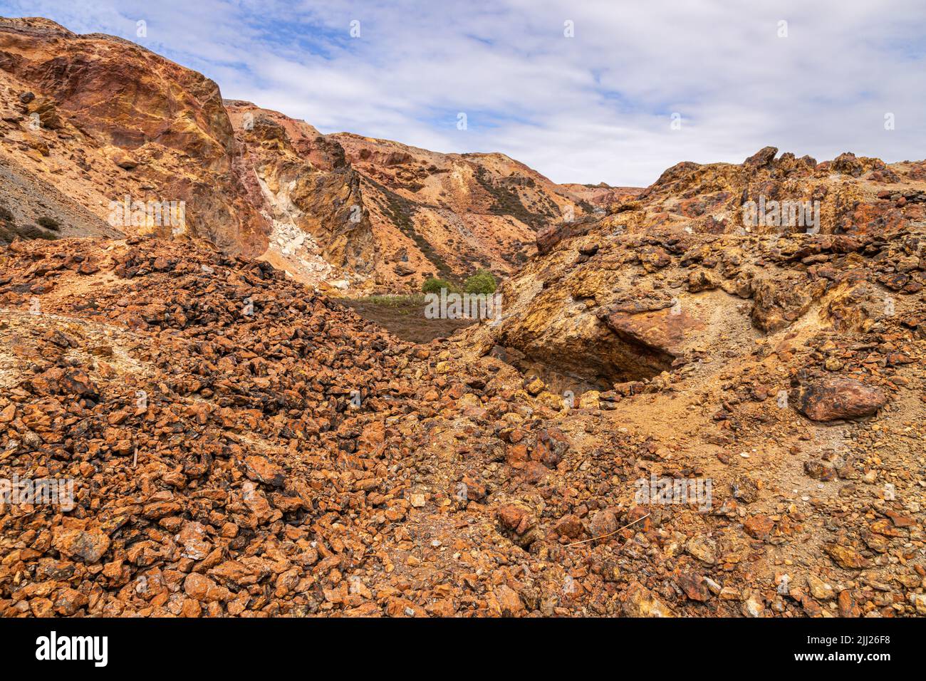 Parys Mountain open cast copper mine, Anglesey, North Wales Stock Photo