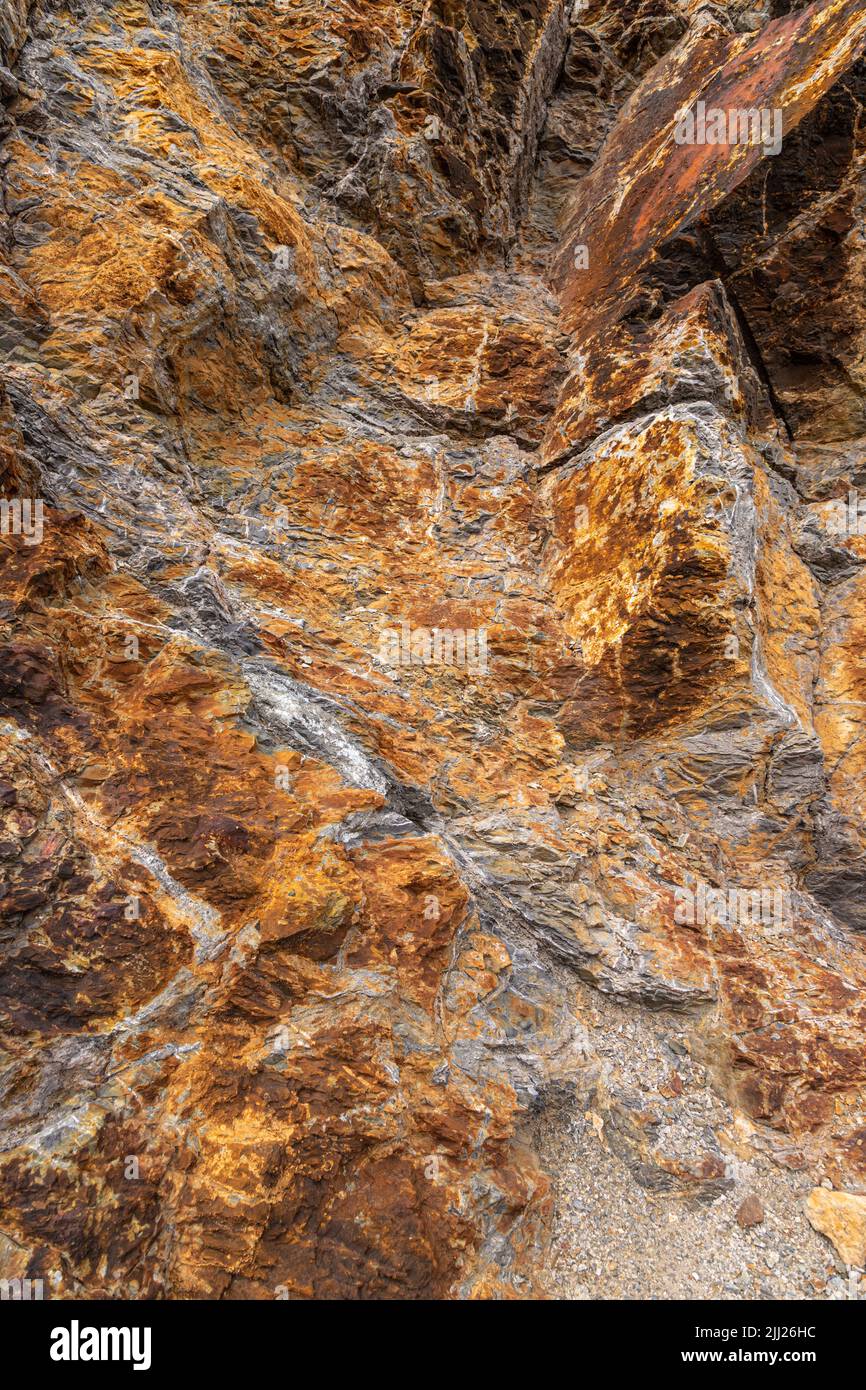 Parys Mountain open cast copper mine, Anglesey, North Wales Stock Photo