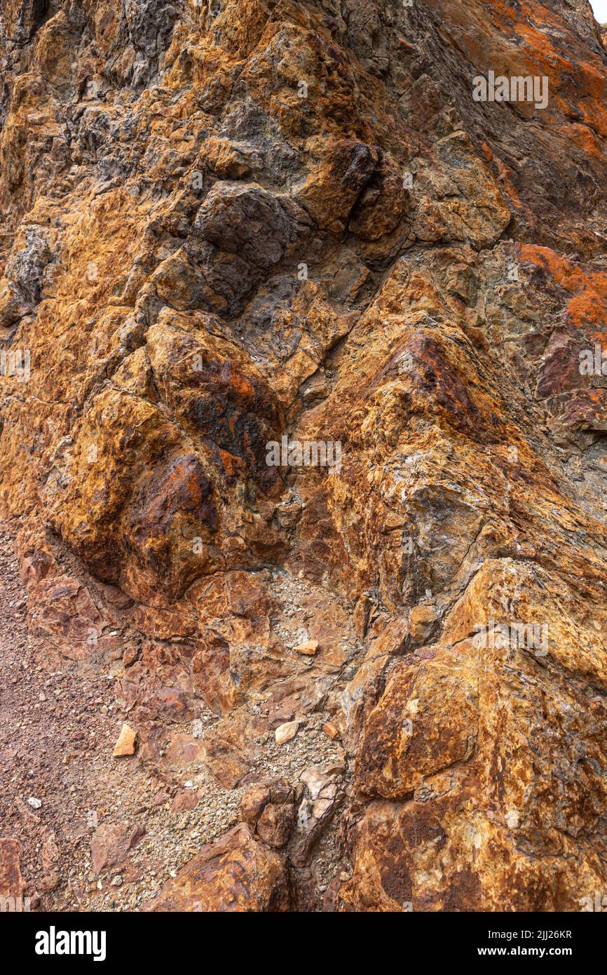 Parys Mountain open cast copper mine, Anglesey, North Wales Stock Photo