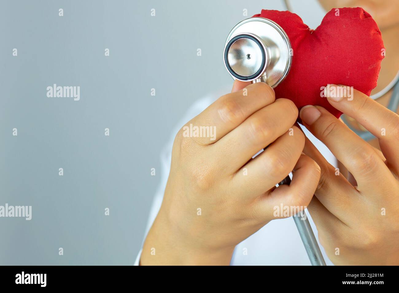 check up on a heart. Concept of health care Stock Photo