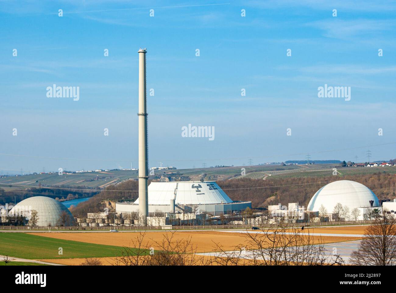 Neckarwestheim Nuclear Power Plant, Baden-Württemberg, Germany, March 23, 2011. Stock Photo