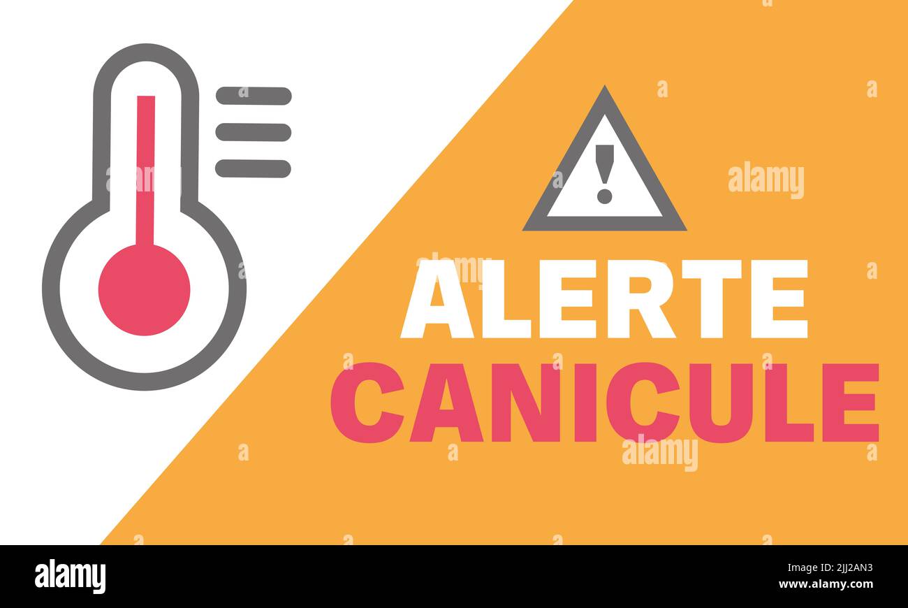 french heatwave alert banner heat warning Stock Photo Alamy