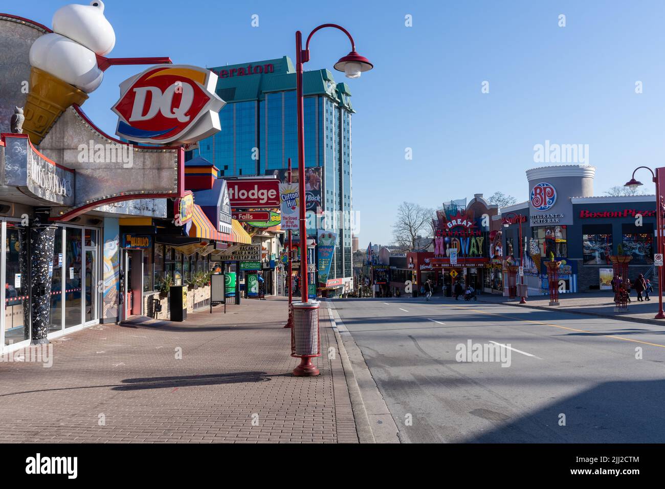 Niagara Falls, Ontario, Canada - December 13 2021 : Downtown Niagara Falls City Clifton Hill amusement area. Stock Photo