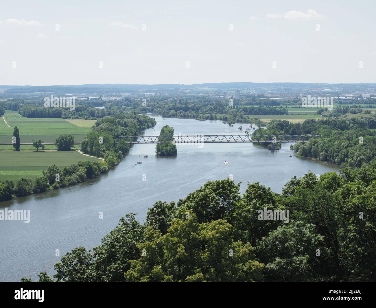 Wahallah Rivers View of regensburg from the danube river, germany hi-res stock ...