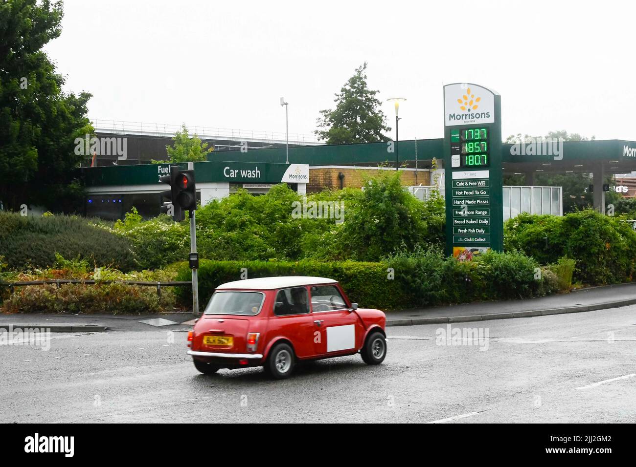 Yeovil, Somerset, UK. 22nd July 2022. Fuel prices at the Morrisons