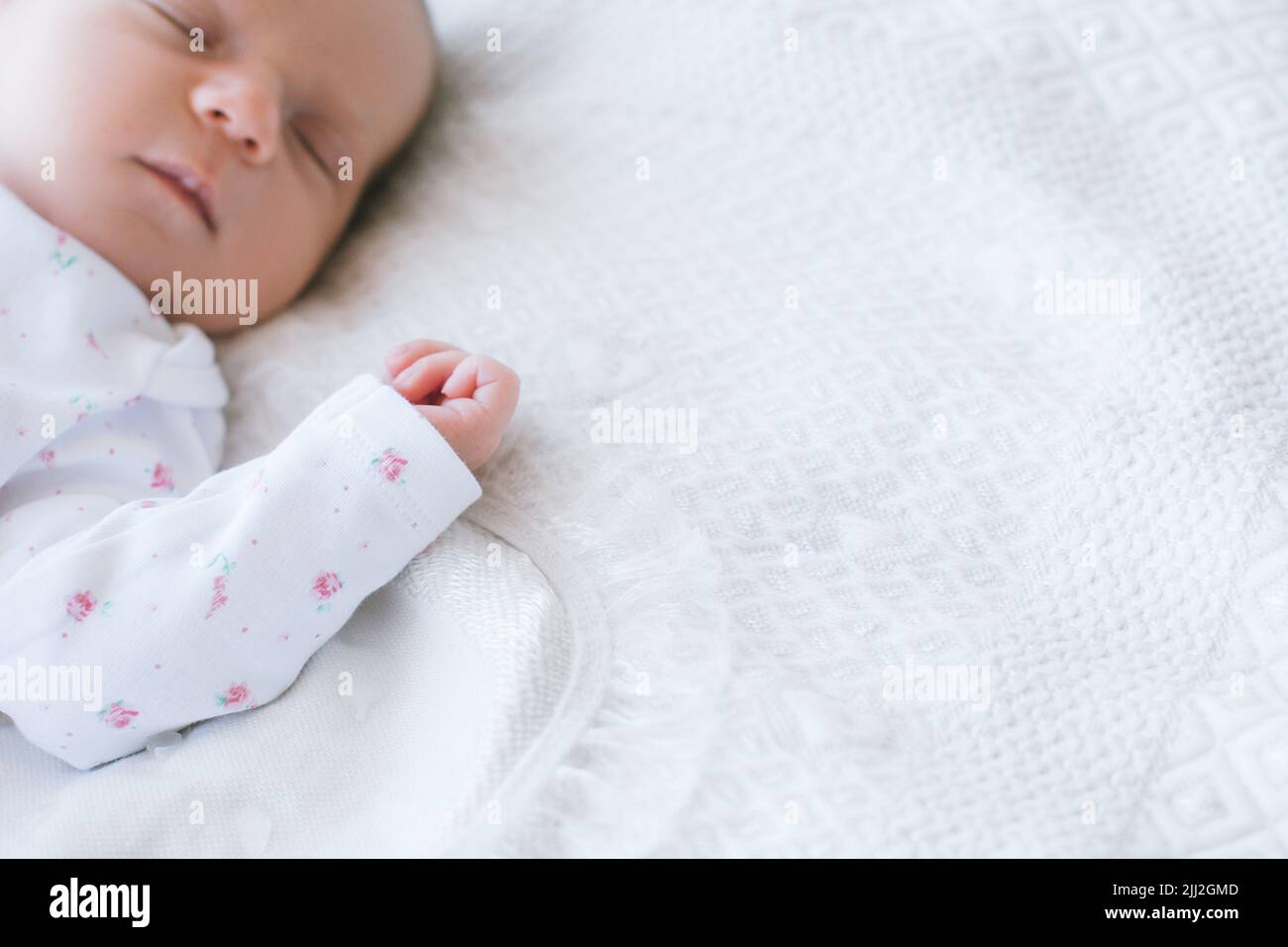 A Newborn Has A Healthy Day s Sleep Stock Photo Alamy