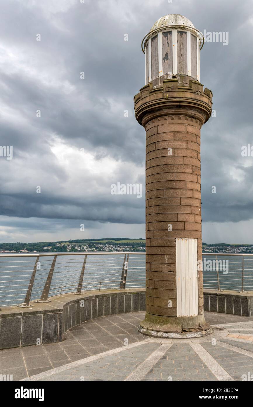 The Telford Beacon on Dundee's waterfront. Originally to guide ships at