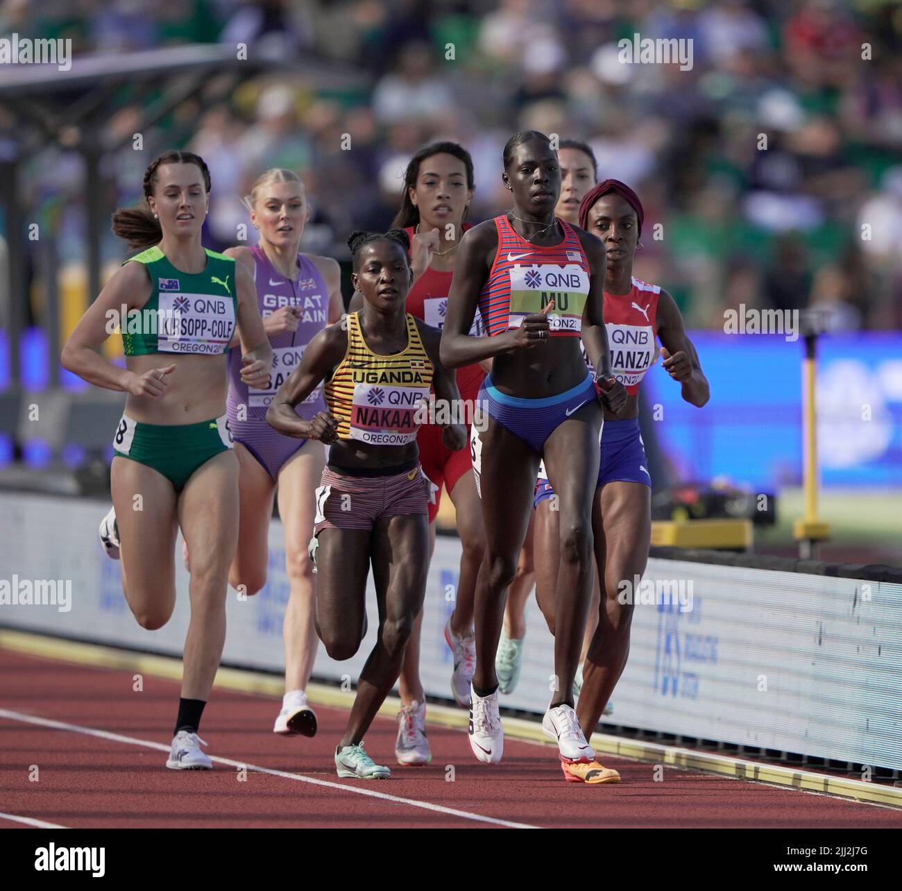 Eugene,, 21 Jul 2022 Athing Mu (USA) Seen in action during the World