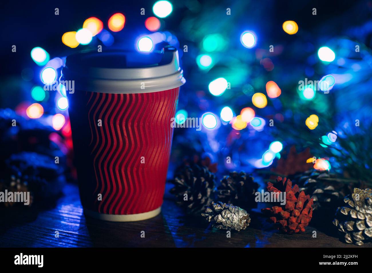Delicious Christmas celebration with latte Stock Photo Alamy