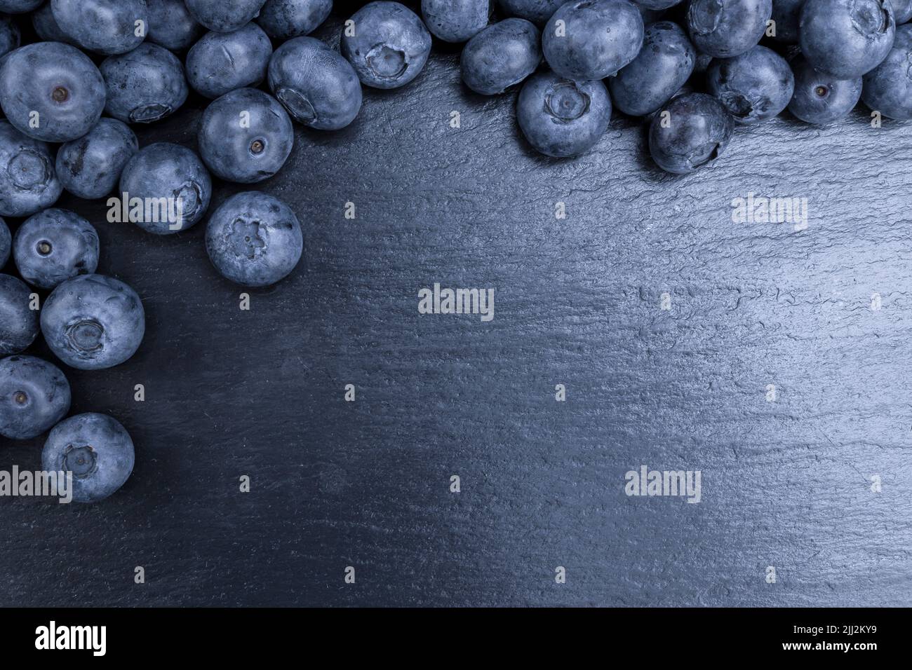 Fresh blueberry summer juicy fruits for a healthy diet. Organic blueberries for a healthy food and life concept. Stock Photo