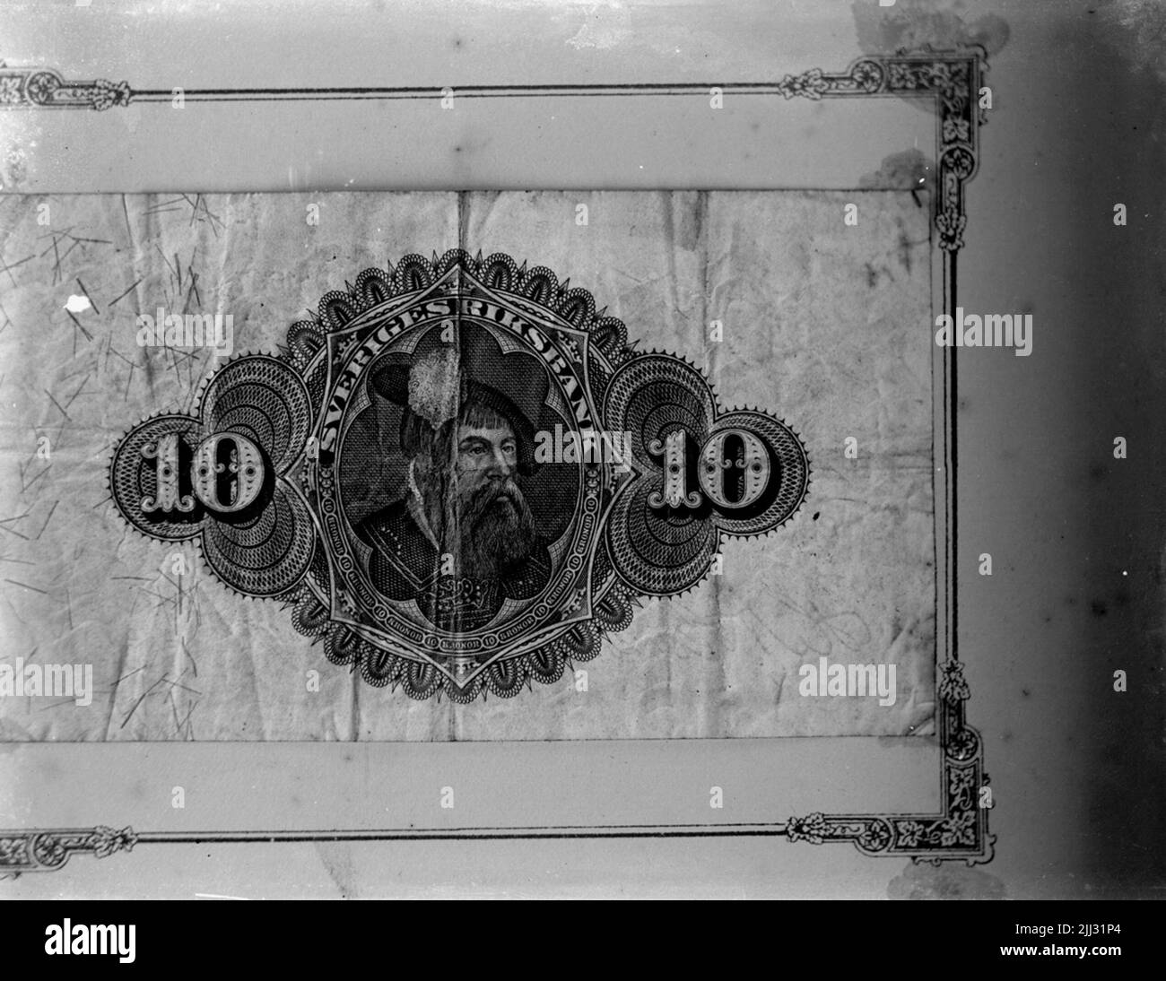 Banknote, SEK 10, Sweden's Riksbank. Stock Photo