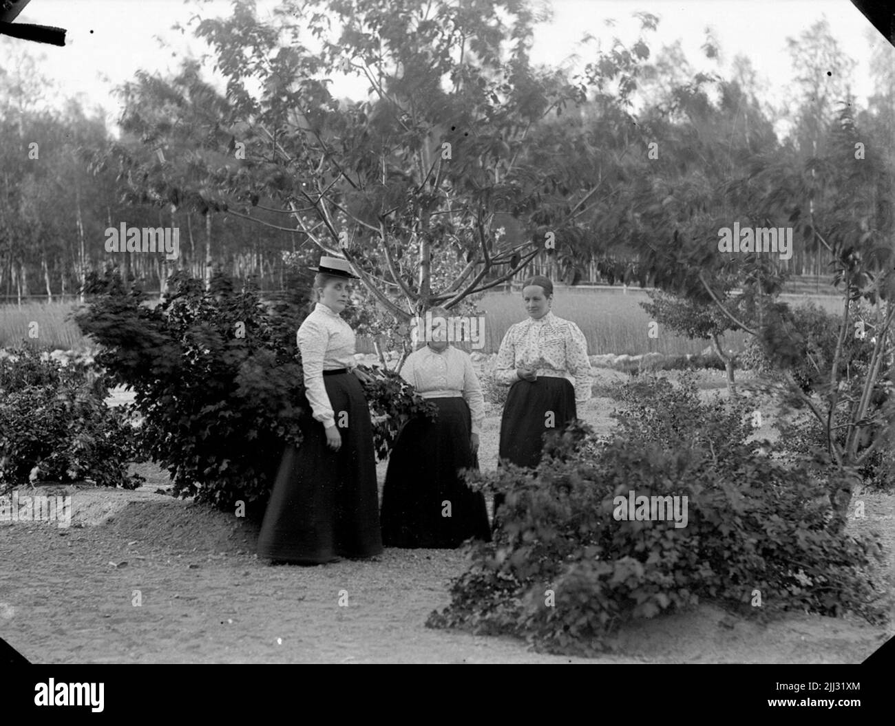 Three individuals standing in Black and White Stock Photos & Images - Alamy