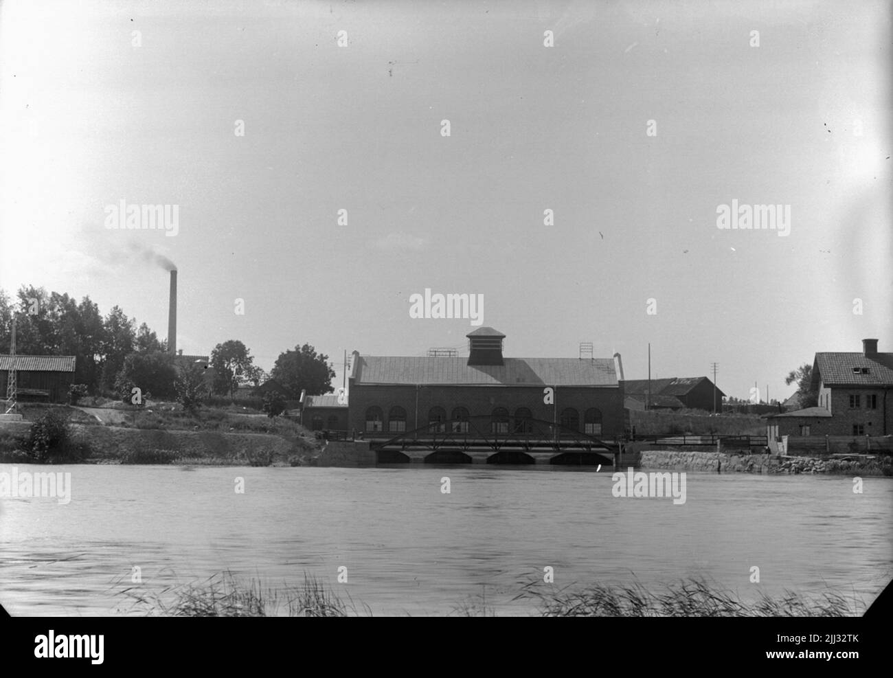 Brick industrial building complex Black and White Stock Photos & Images ...
