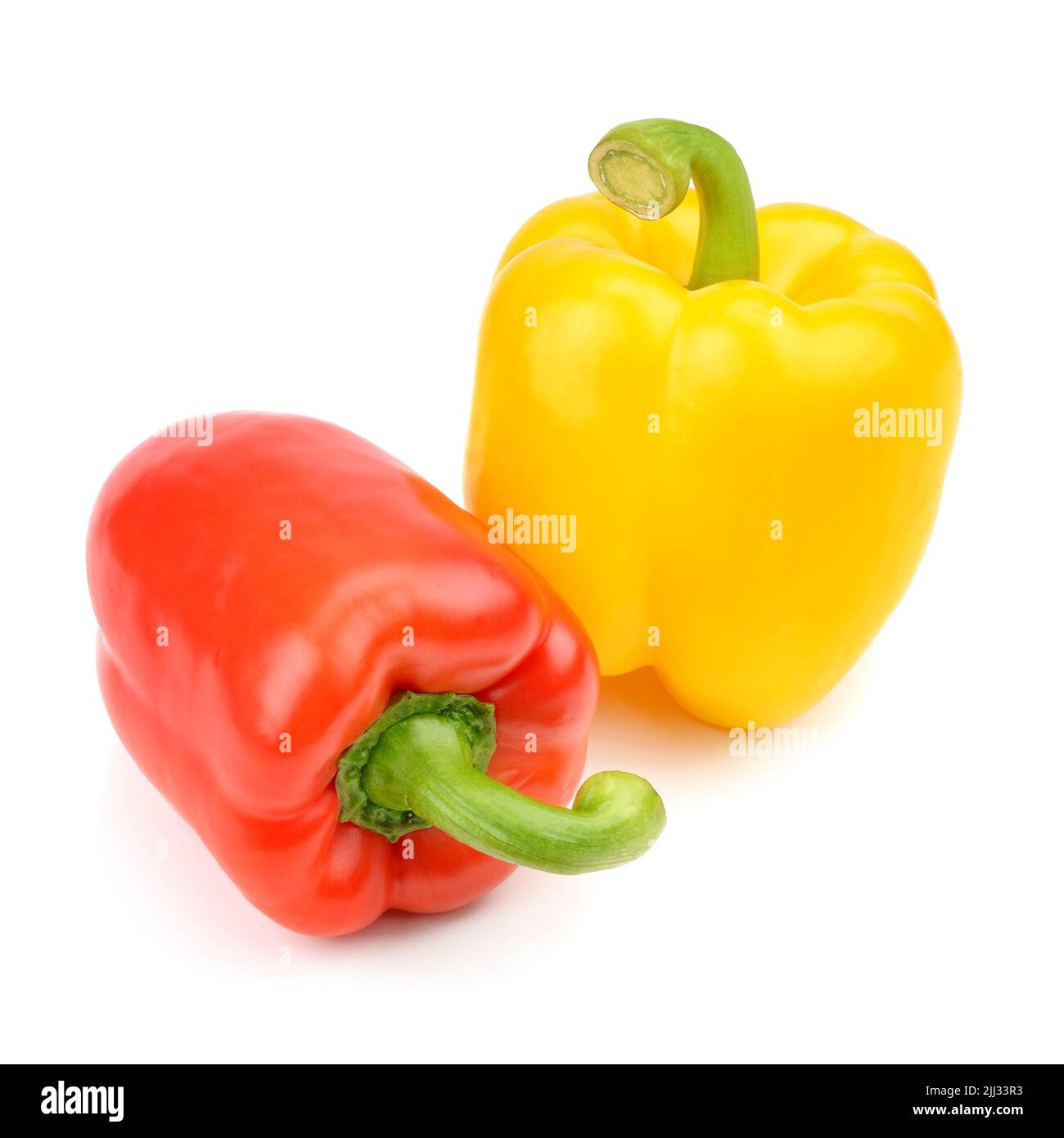 Yellow and red sweet pepper isolated on white background Stock Photo ...