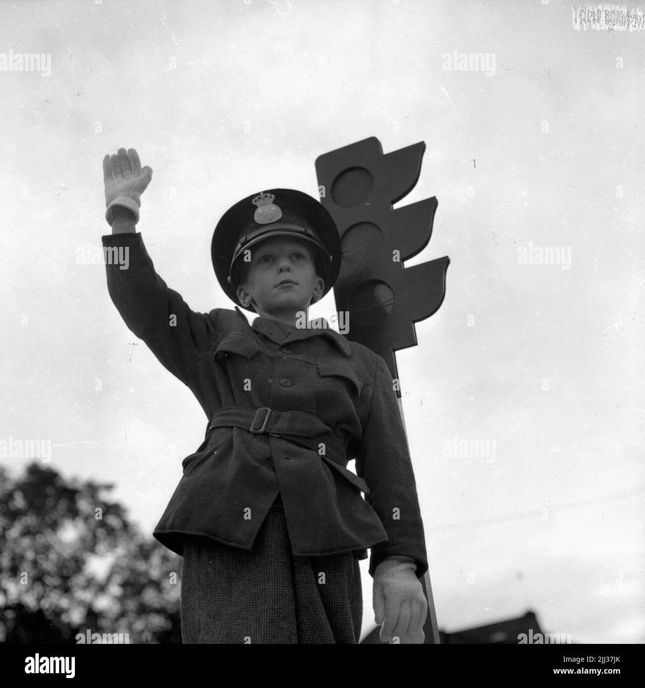 Children learn traffic law.23 September 1955. Stock Photo