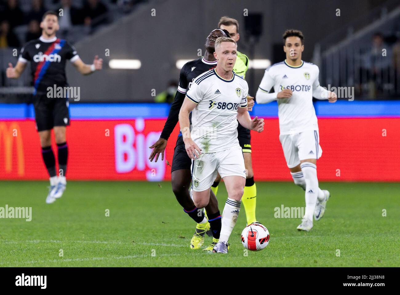 Perth, Australia, 22 July, 2022. Adam Forshaw of Leeds United runs for the ball during the ICON Festival of International Football match between Crystal Palace and Leeds United at Optus Stadium on July 22, 2022 in Perth, Australia. Credit: Graham Conaty/Speed Media/Alamy Live News Stock Photo