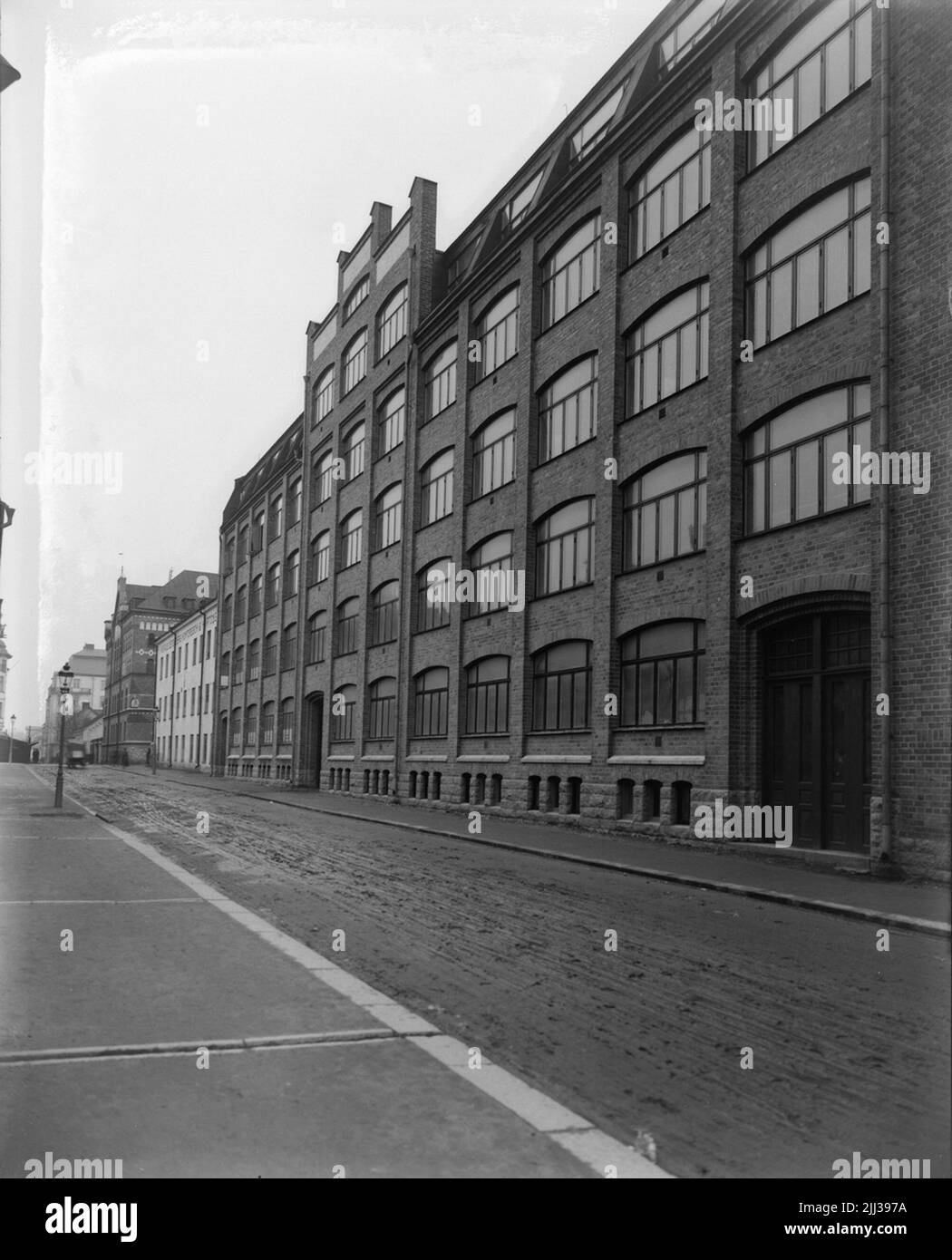 Five storey factory building in red brick, AB Mark's shoe factory, A.P