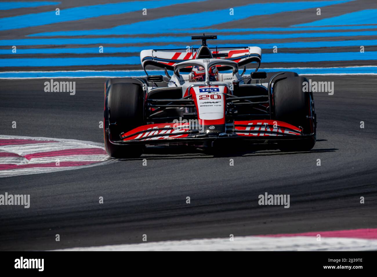 Le Castellet, France, 22nd Jul 2022, Kevin Magnussen, from Denmark competes for Haas F1 . Practice, round 12 of the 2022 Formula 1 championship. Credit: Michael Potts/Alamy Live News Stock Photo