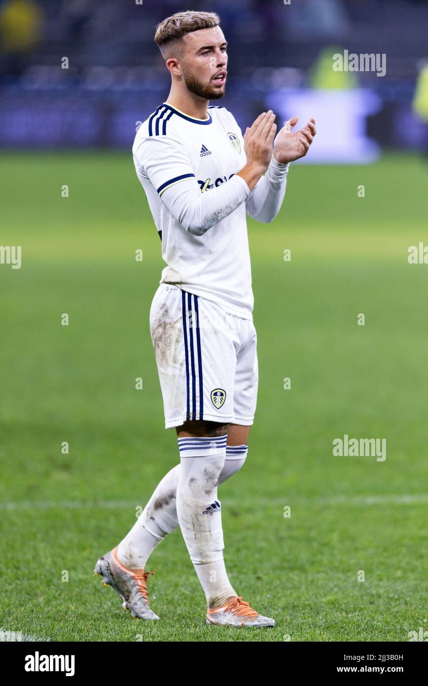 Perth, Australia, 22 July, 2022. Dan James of Leeds United applauds the crowd after the ICON Festival of International Football match between Crystal Palace and Leeds United at Optus Stadium on July 22, 2022 in Perth, Australia. Credit: Graham Conaty/Speed Media/Alamy Live News Stock Photo