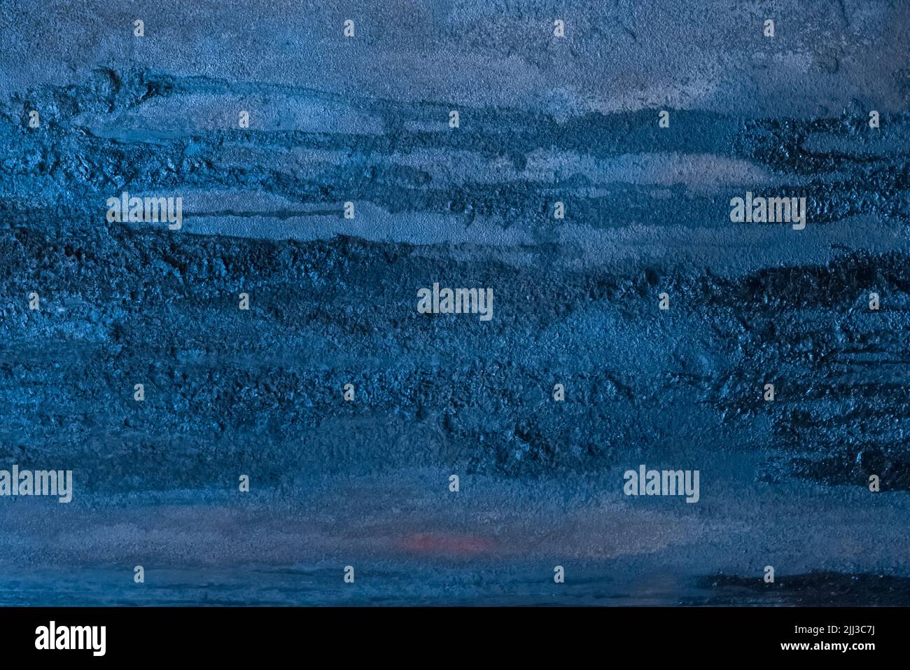 Blue metal surface with dark traces of fuel oil old steel texture ...