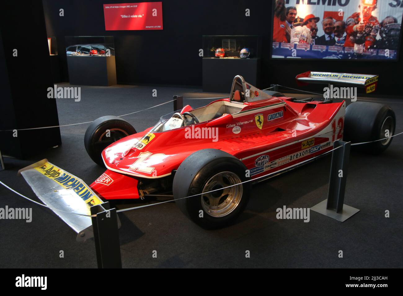 Nonantola (Modena) Italy, July 2022 - Ferrari 312 T4 (1979) vintage car of the canadian driver Gilles Villeneuve in the Giacobazzi Museum and Collecti Stock Photo