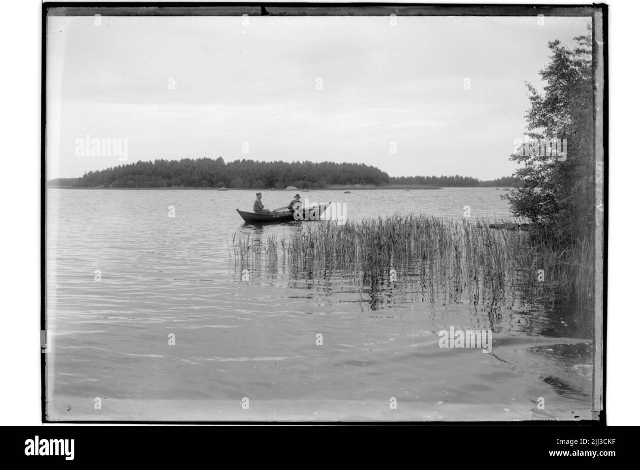 Rowing boat for fishing Black and White Stock Photos & Images - Alamy